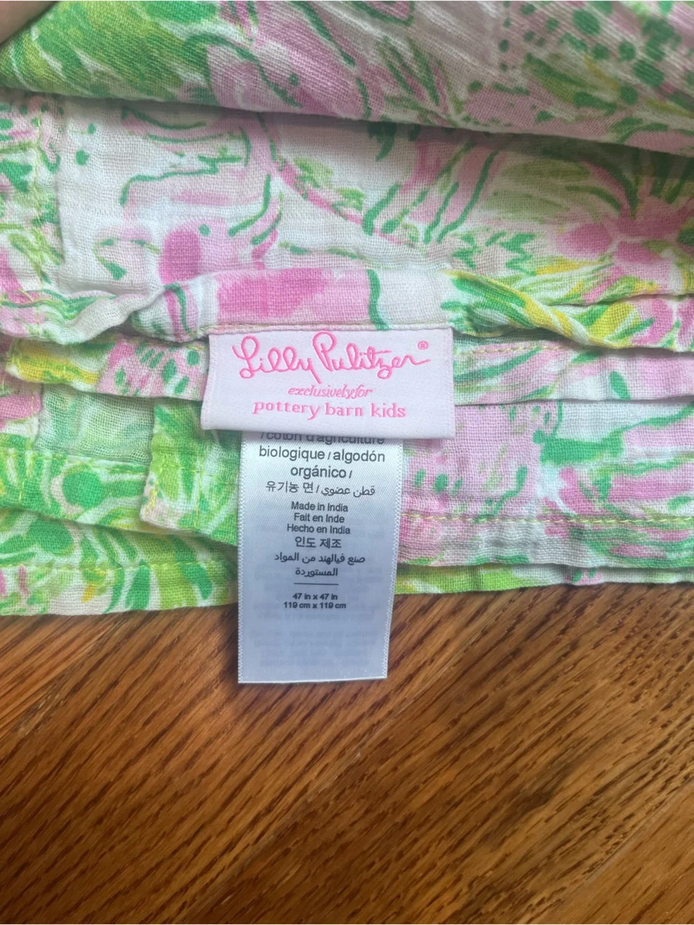 Lilly Pulitzer Pottery Barn 100% Organic Cotton Muslin Blankets - set of 3 EUC